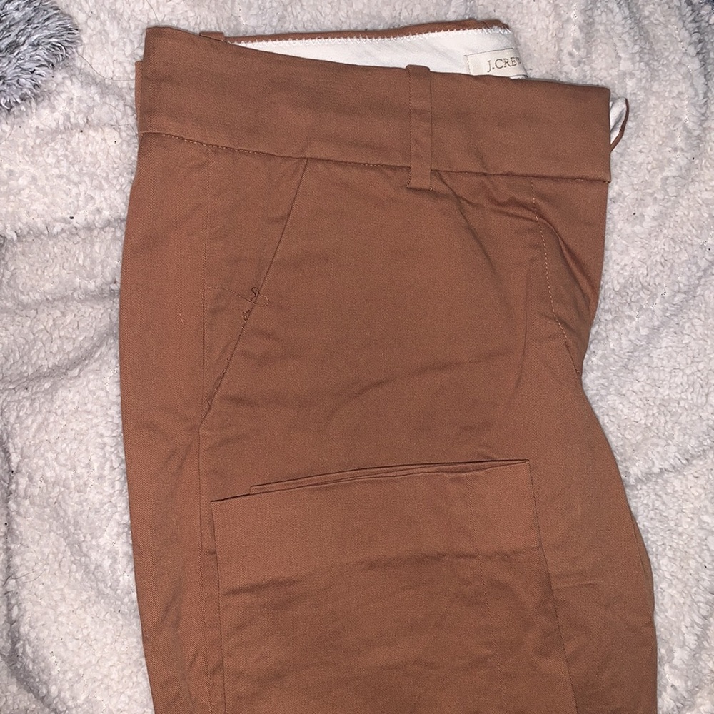 J.Crew pants size 00 xs cotton slim cut brons, burned caramel colour suit pant